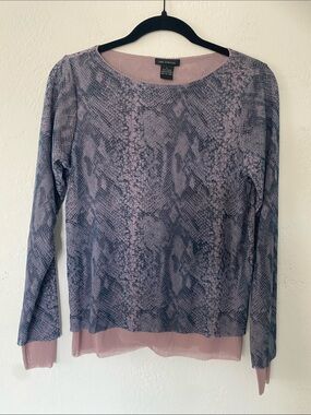 The Limited Blue and Purple Snake-Print Long Sleeve Top